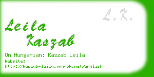 leila kaszab business card